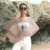 Sheer Mesh Poncho - Taupe