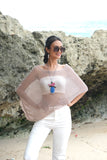 Sheer Mesh Poncho - Taupe