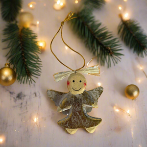 Hanging Angel Ornament - Gold