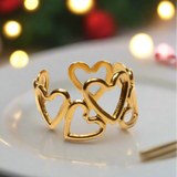 Multi Heart Ring - Gold Plate