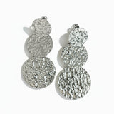 Triple Disc Beaten Earring - Grey Stainless Steel