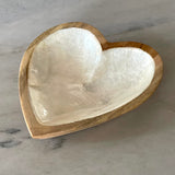 Mother of Pearl Small Wooden Heart Bowl