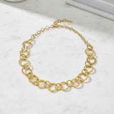 Linked Hoop Necklace - Gold Stainless Steel