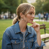Silver Plate Dragonfly Charm Earrings