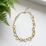 Linked Heart Necklace - Gold Stainless Steel