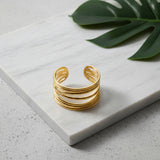 Multi Strand Ring - Gold Plate