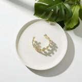 Beaten Flower Cuff - Gold Stainless Steel