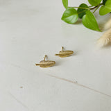Leaf Stud Earrings - Gold Plate