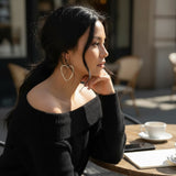 Open Heart Earrings in Silver Plate