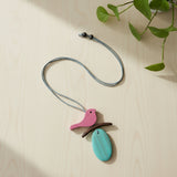 Wooden Bird on Branch Necklace