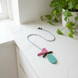 Wooden Bird on Branch Necklace