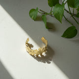 Flower Cuff - Gold Stainless Steel