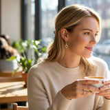 Heart Charm Earrings in Silver Plate