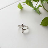 Whale Tail Ring - Silver Plate