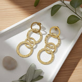 Linked Circle Earrings - Gold Stainless Steel