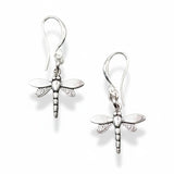 Silver Plate Dragonfly Charm Earrings