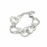 Linked Heart Bracelet - Grey Stainless Steel