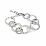 Linked Circle Bracelet - Grey Stainless Steel