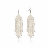 Large Beaded Tassel Earring