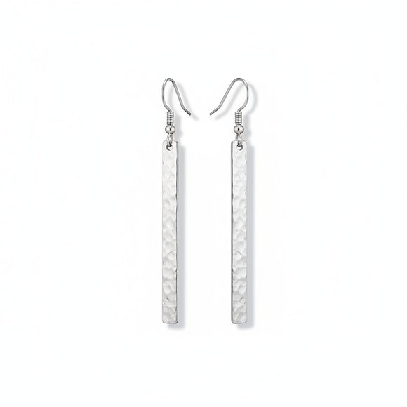 Metal Bar Earring - Silver Colour