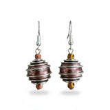 Spiral Wrapped Pearl Bead Earrings