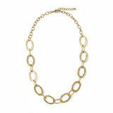 Linked Oval Necklace  - Gold Stainless Steel