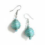 Spiral Wrapped Pearl Bead Earrings