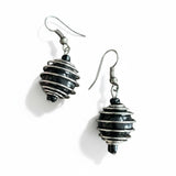 Spiral Wrapped Pearl Bead Earrings
