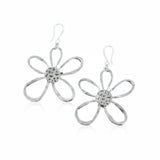 Open Flower Earrings in Silver Plate