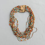 Multi Strand Necklace with Wooden Clasp
