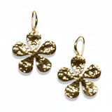 Hammered Flower Earring - Gold Plate