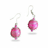 Spiral Wrapped Pearl Bead Earrings