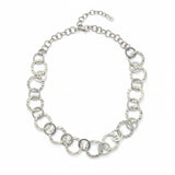 Linked Hoop Necklace - Grey Stainless Steel