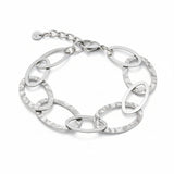 Linked Oval Bracelet - Grey Stainless Steel