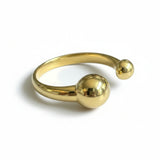 Open Ball Ring - Gold Stainless Steel