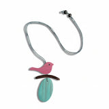 Wooden Bird on Branch Necklace