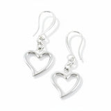Heart Charm Earrings in Silver Plate