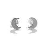 Moon Silver Plate Stud Earrings