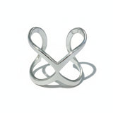 Open X Ring - Grey Stainless Steel
