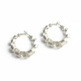 Spiral Hoop Stud Earrings - Silver Plate
