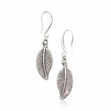 Silver Plate Leaf Charm Earrings
