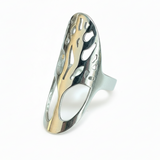 Oval Tree Ring - Grey Stainless Steel