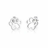 Paw Stud Earring - Silver Plate