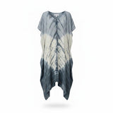 Suzie Blue Canada tie dye lapis ombre kaftan dress in cream and grey, 100% rayon.
