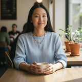 Multi Heart Charm Necklace - Grey Stainless Steel
