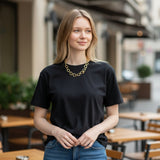 Linked Heart Necklace - Gold Stainless Steel