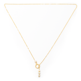 Triple Pearl Loop Necklace In Gold Plate