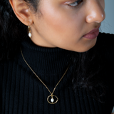 Simple Ring & Pearl Necklace In Gold Plate