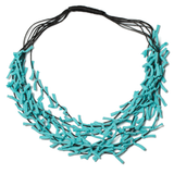 Multi Strand Knotted Fabric Necklace