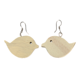 Wooden Bird Earring
